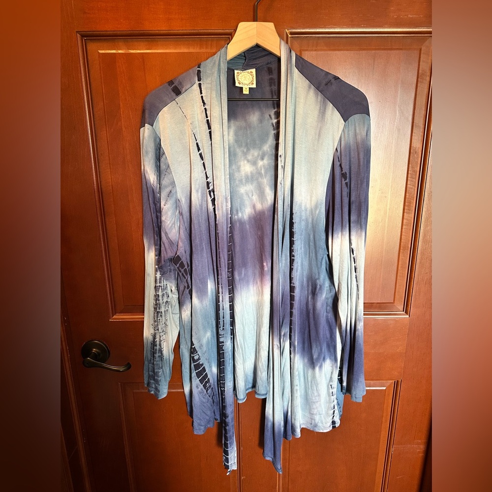 Tie-Dye Open Front Cardigan
